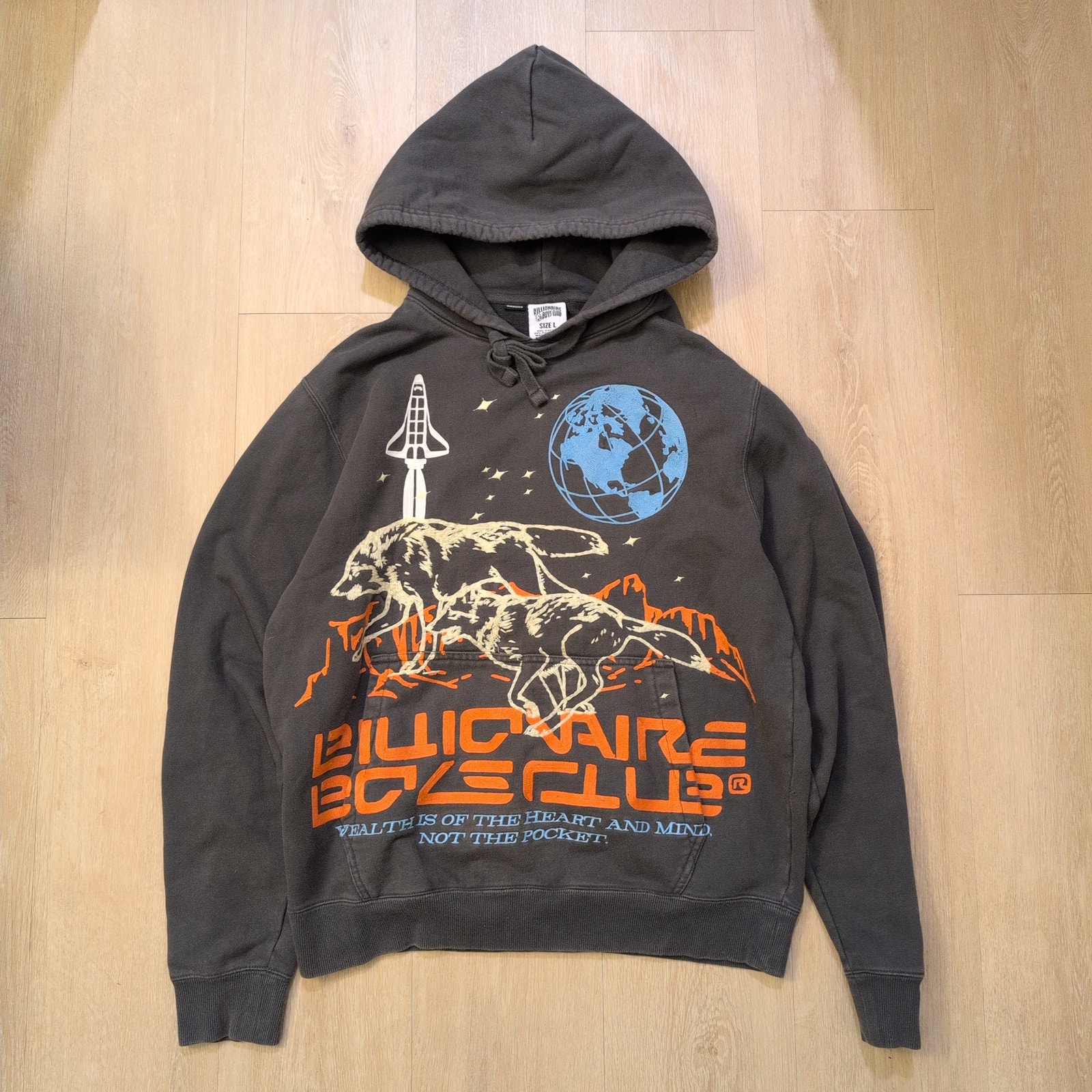 Billionaire Boys Club Men's Large Bb Hunt For The Moon Oversized Hoodie Space